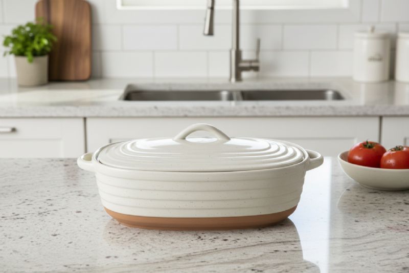 Cream Oval Casserole Dish - Image 1