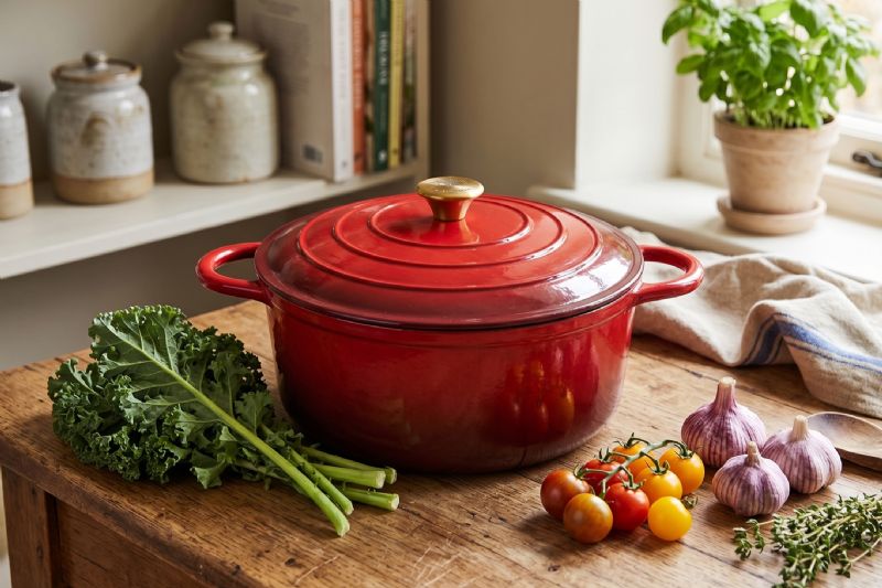 30cm Round Cast Iron Pot (Available in All Colours) - Image 1