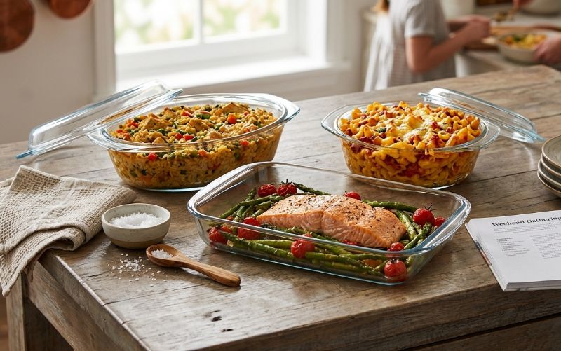 5pc Glass Casserole Set - Image 1