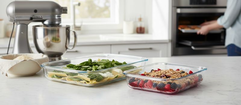 2pc Glass Rectangle Baking Dish - Image 1