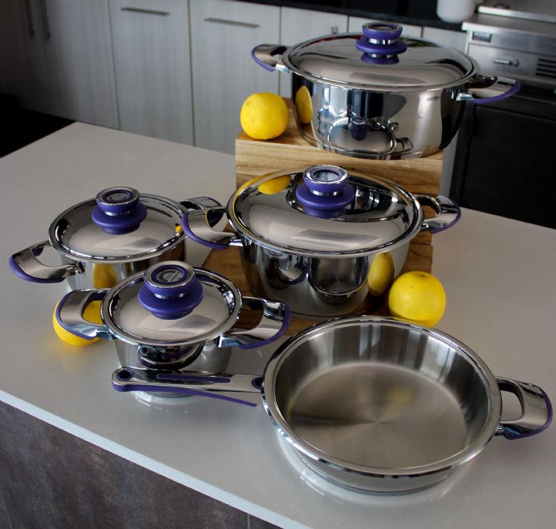 9pc Waterless Cookware Set (available in Black, Red, Purple, Blue) - Image 3