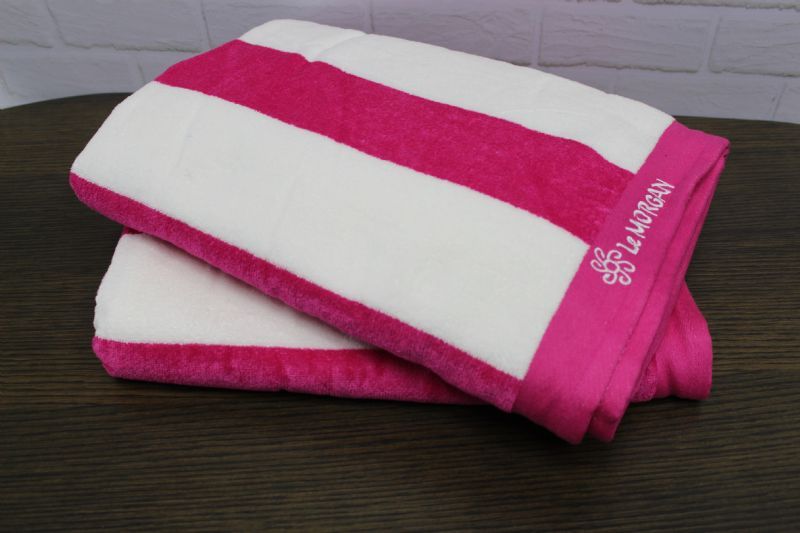 Beach Towels - Pink and White - Image 1