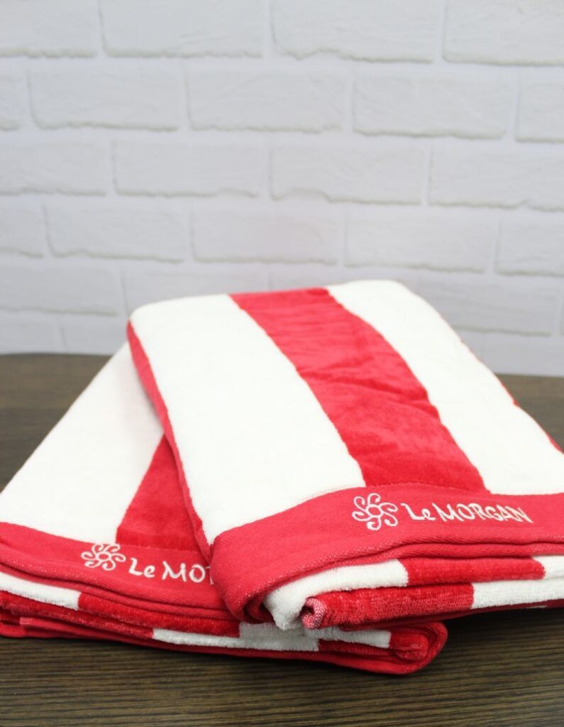 Beach Towels - Red and White - Image 1