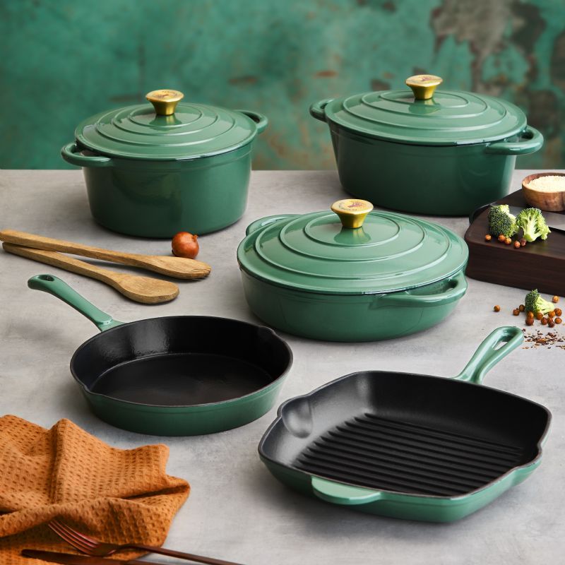 Verdigris Green 8pc Baobab Cast Iron - Image 1