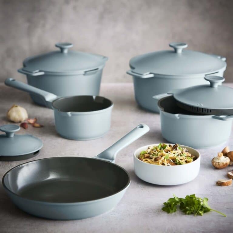 9pc Aluminium Cookware Set - Pastel Blue - Image 1