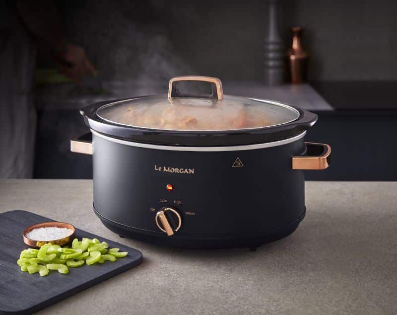 6.5L Slow Cooker - Black & Rose Gold - Image 1