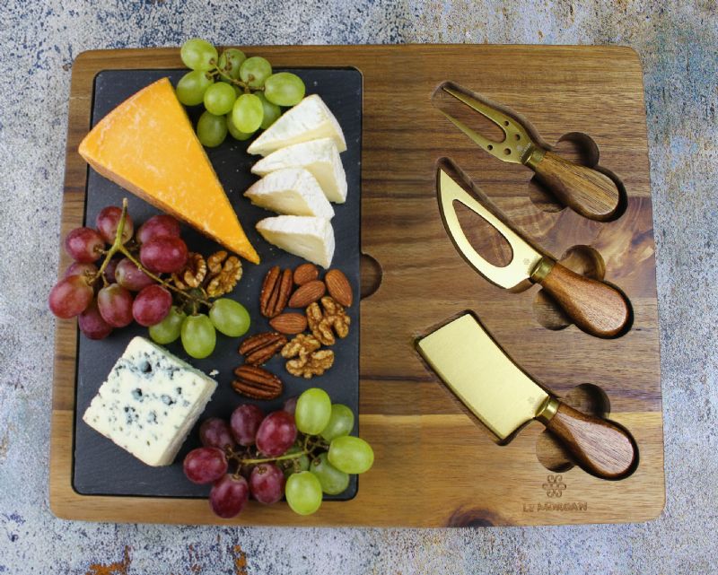 Cheese Board 5pc Wooden Handle - Image 1