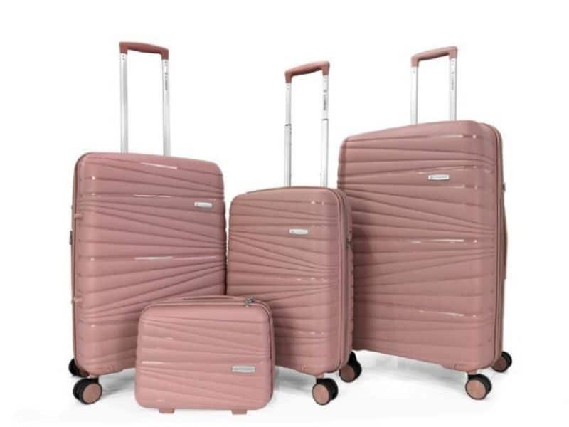 4pc Aurora Luggage Set (Available in Pink, Grey, White & Beige) - Image 1