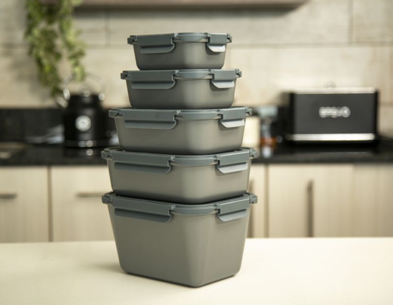 Baobab 10Pc Glass Food Container - Grey - Image 1