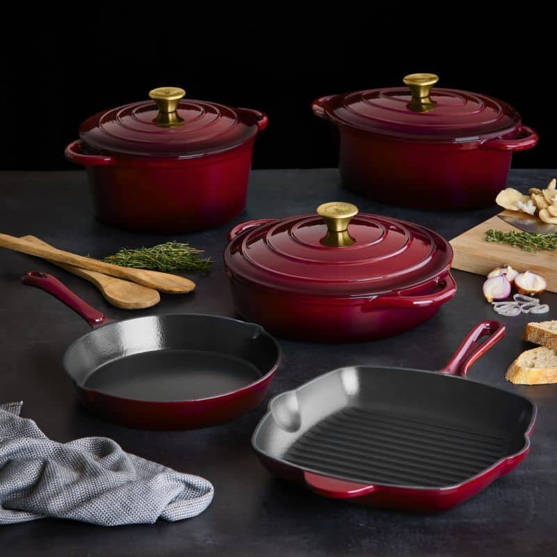 Ombre Red 8pc Baobab Cast Iron - Image 1