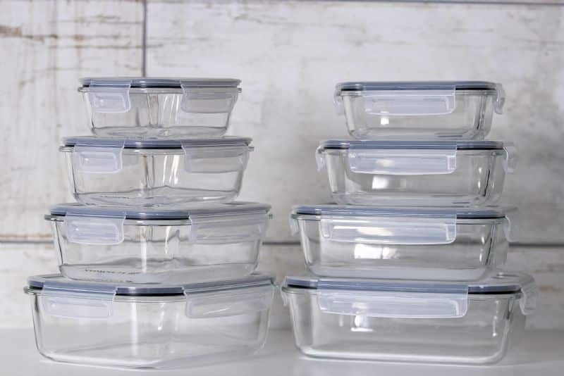 16Pc Glass Storage Container - Black - Image 1