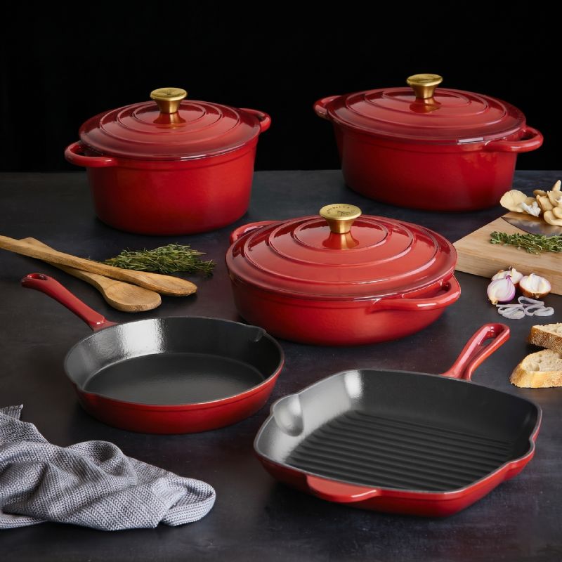 Ombre Red 8pc Baobab Cast Iron - Image 1