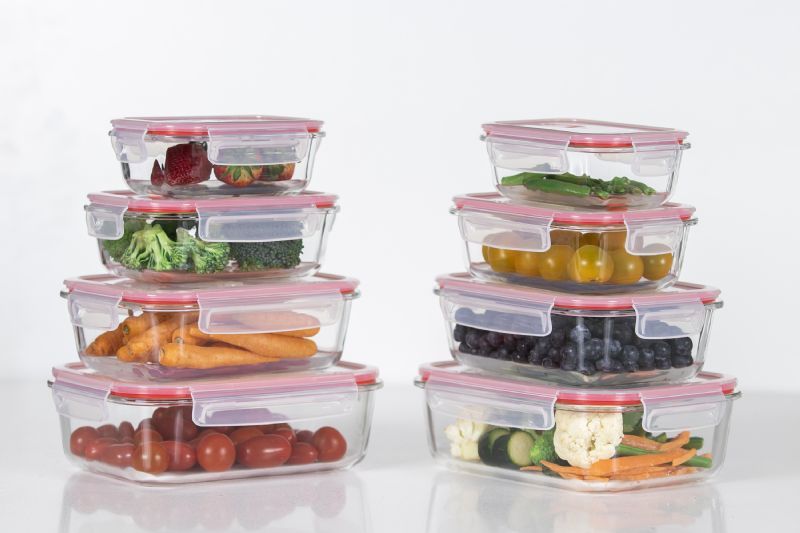 16Pc Glass Storage Container - Red - Image 1
